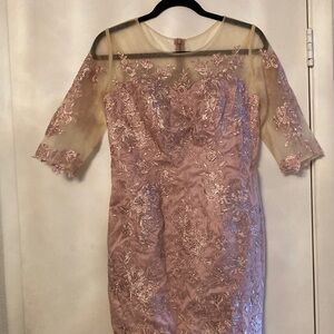 Elegant Pink Lace Dress